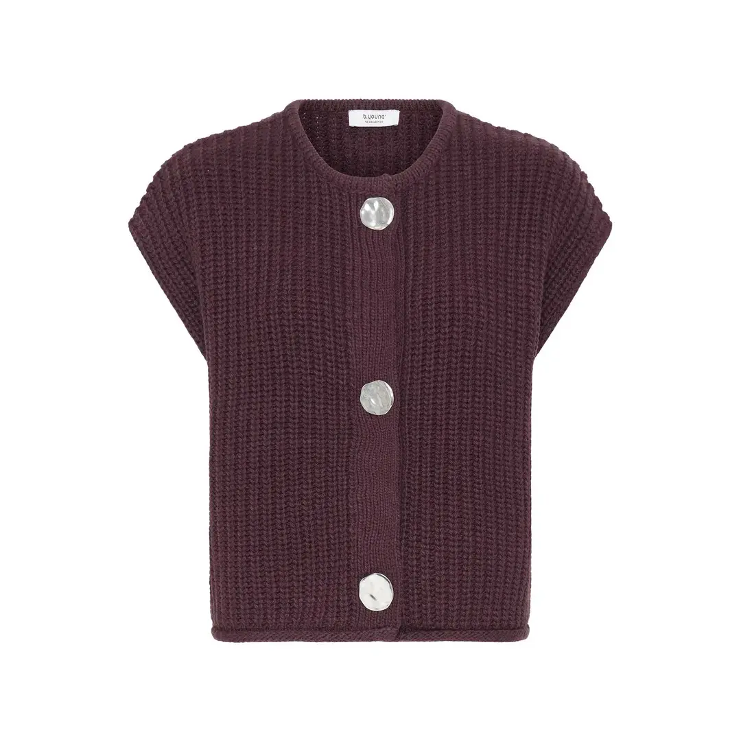 B.young Women's Marron Sleeveless Sweater Norma