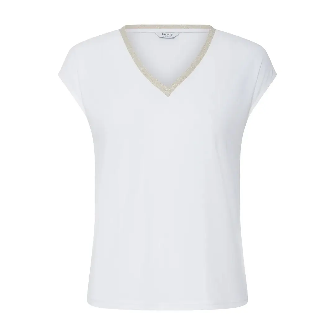 B.young Women's Blanc T-Shirt Perl Lurex