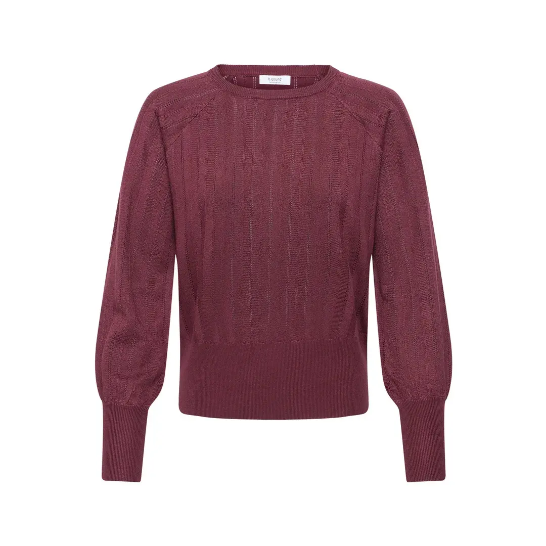 B.young Women's Marron Woman Sweater Bymmorla Pointelle Jumper