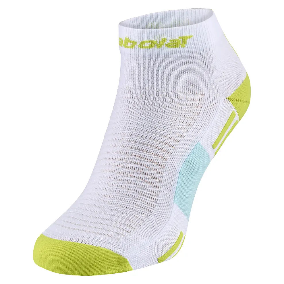 Babolat padel korte / quarter socks sportsokken - wit / lime - maat 39/42