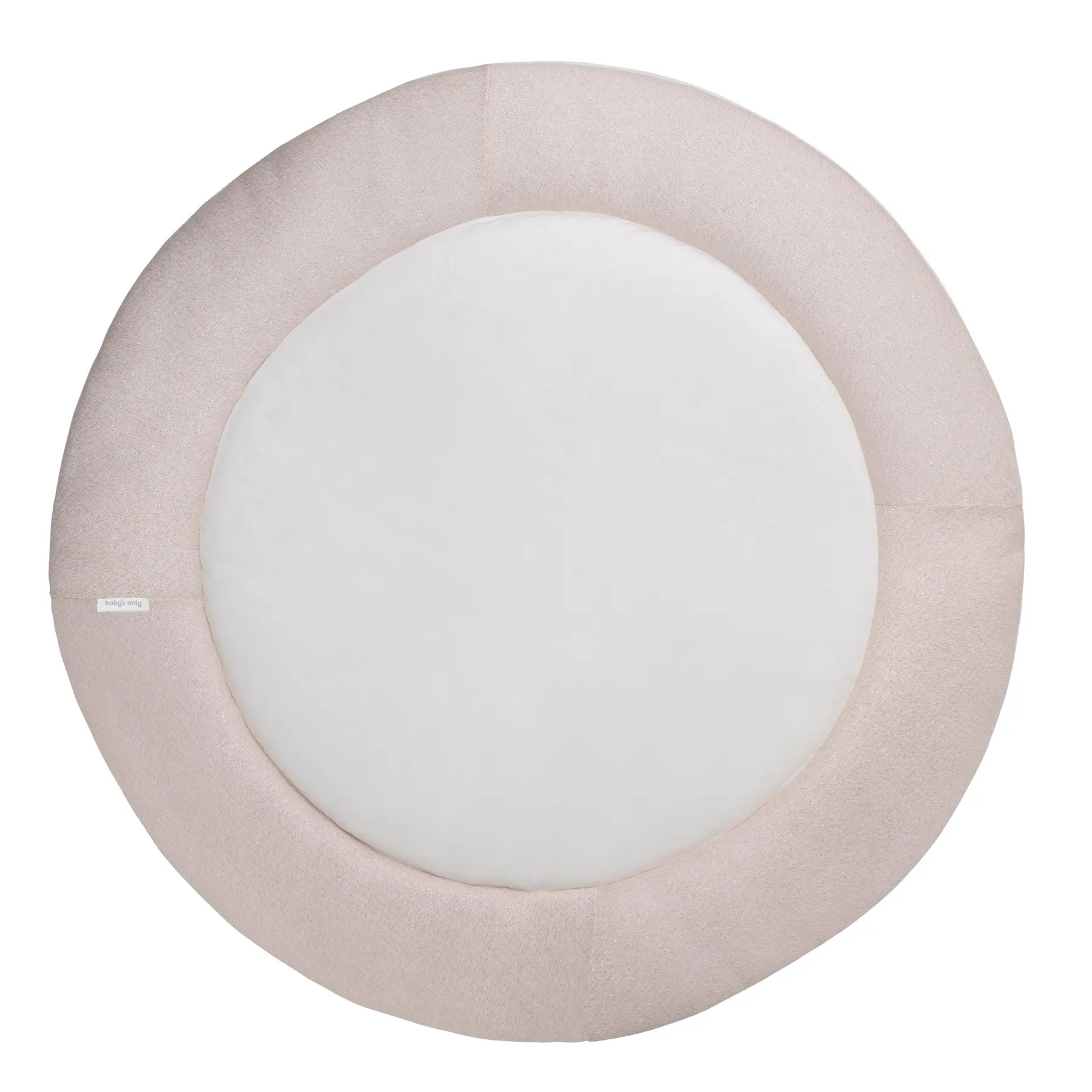 Baby's Only Gebreid boxkleed rond Sparkle - Parklegger - Speelkleed - Goud-Ivoor Mêlee - Ø90 cm - Met subtiel glittertje - Extra dik - Boxmatras - Tweezijdig te gebruiken