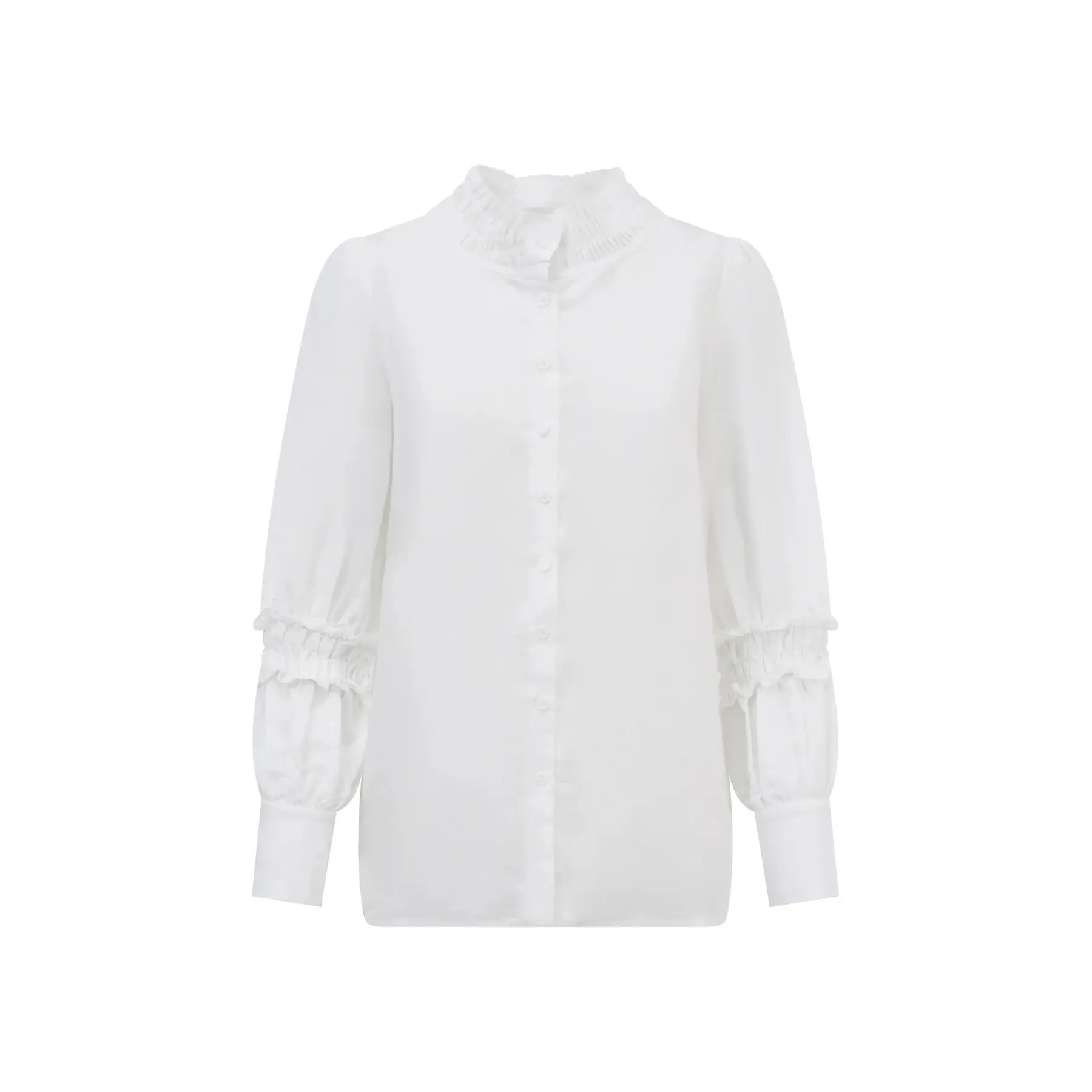 Camicia maniche lunghe con arricciatura donna