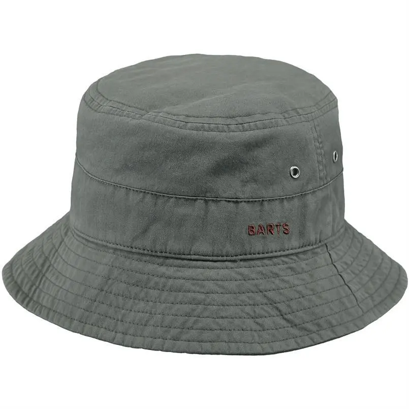 8717457773075 - BARTS® Bucket Hat Baumwolle Logo-Stickerei für Herren grau ONESIZE