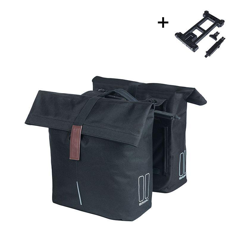 Velo Store - UK Pair of panniers with mik plate Basil City | Extra 10% off with Subscription, Postage £16.79 to UK Fedex.