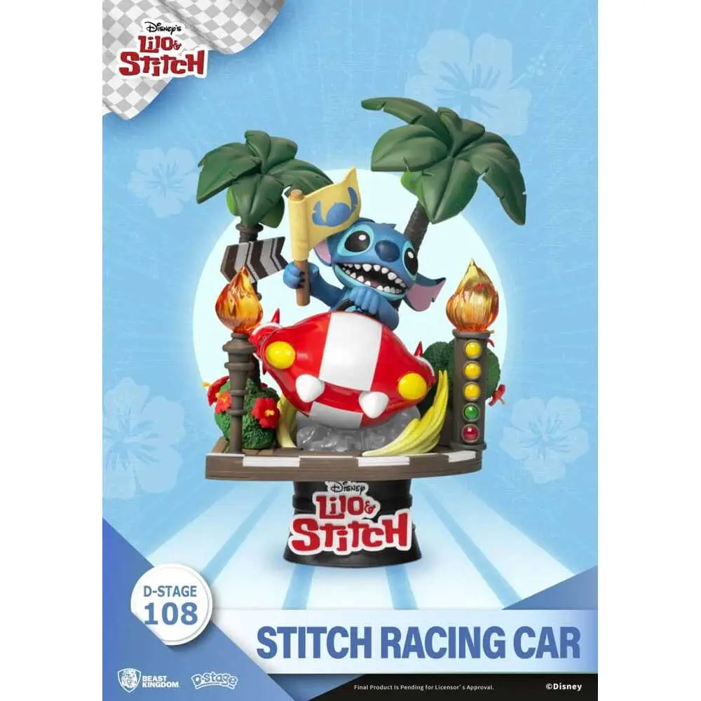 Pvc-Diorama-Figurine Beast Kingdom Toys Disney, Lilo & Stitch - Stitch Racing Car