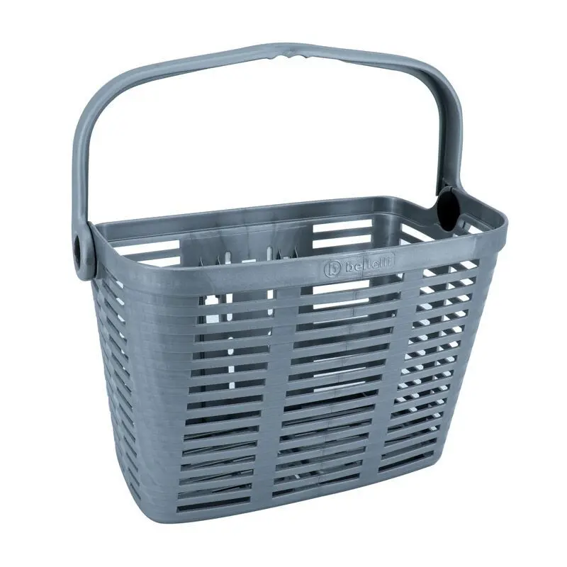 Panier vÃ©lo en plastique gris avec fixation clips pour e-bike et VAE