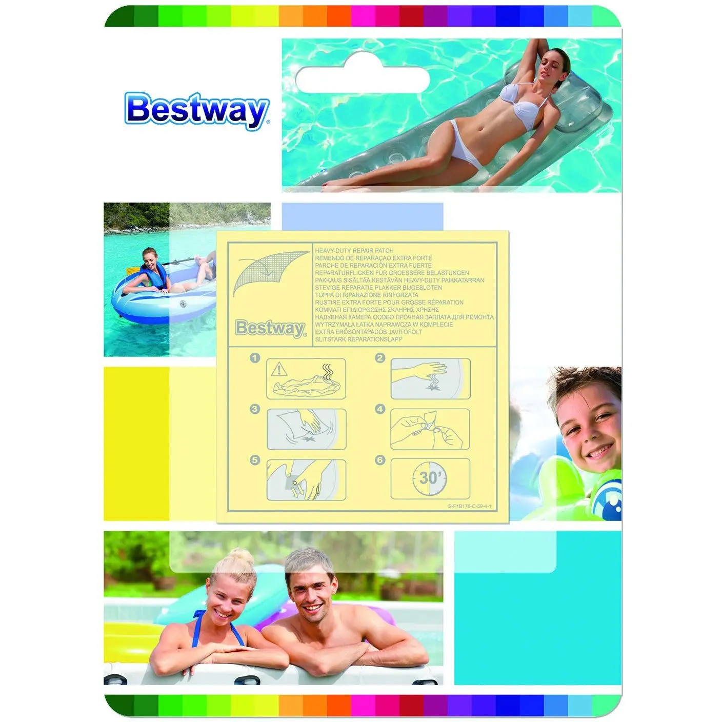 6941607307557 - - Selbstklebende Reparaturflicken 65 x 65 cm 10 Stück - Mehrfarbig