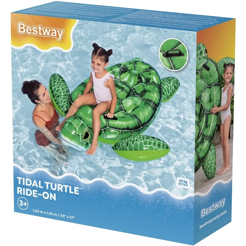 6941607368602 - Aufblasbare Schildkröte mit Griffen 150x145 cm +3 Jahre Strand Pool 41524