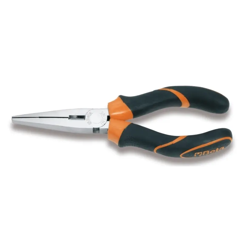 Pince à becs plats longs striés moto branches gainées confort bi-matières Beta