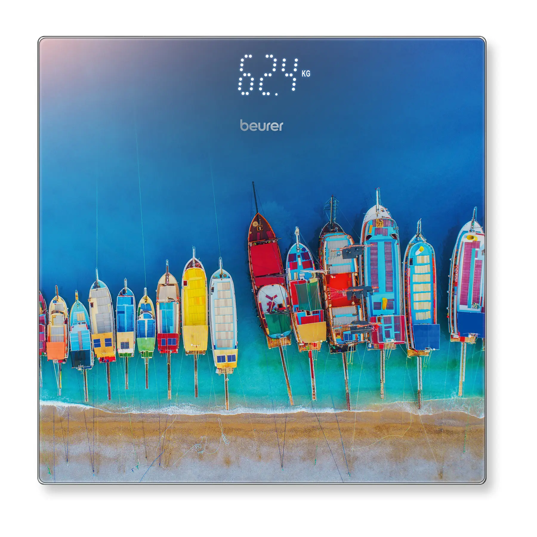 Beurer Pèse-personnes GS 215 Bateaux, Bleu, Taille 30x30 cm