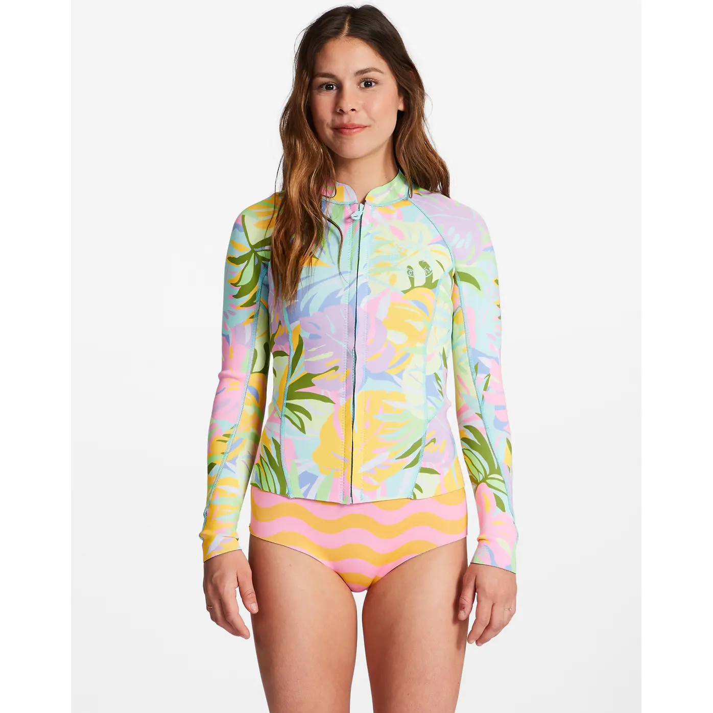 Neopren Langarm Surf T-Shirt Mädchen Billabong Peeky