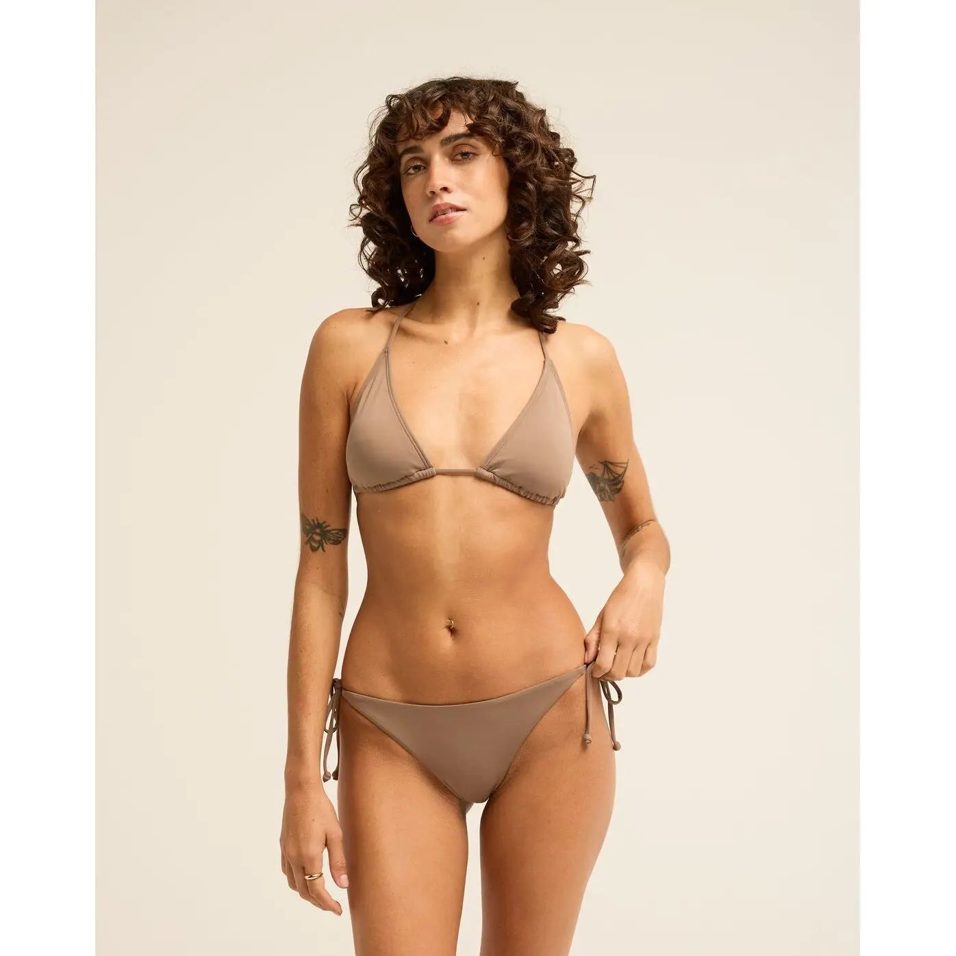 Billabong Women's Marron Swimsuit Bottoms Sol Searcher Tie Side Tanga