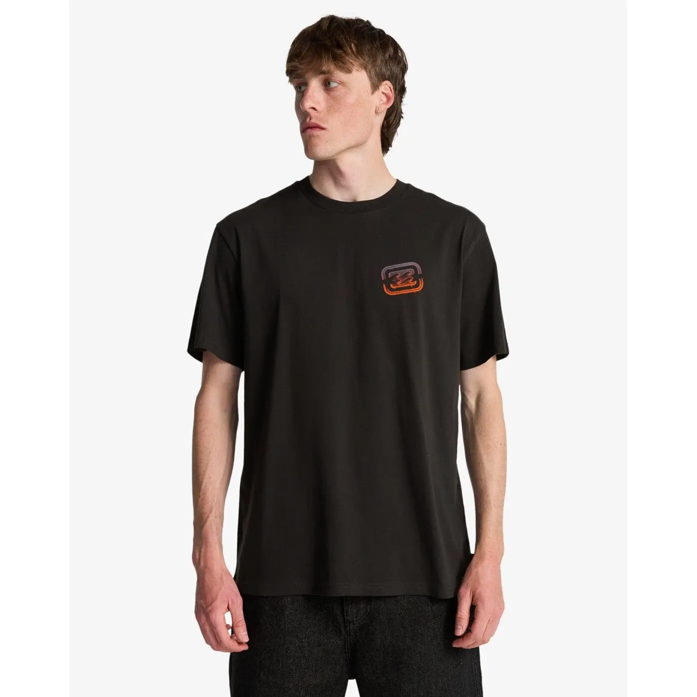 Billabong Men's Noir Cotton T-Shirt Crayon Wave
