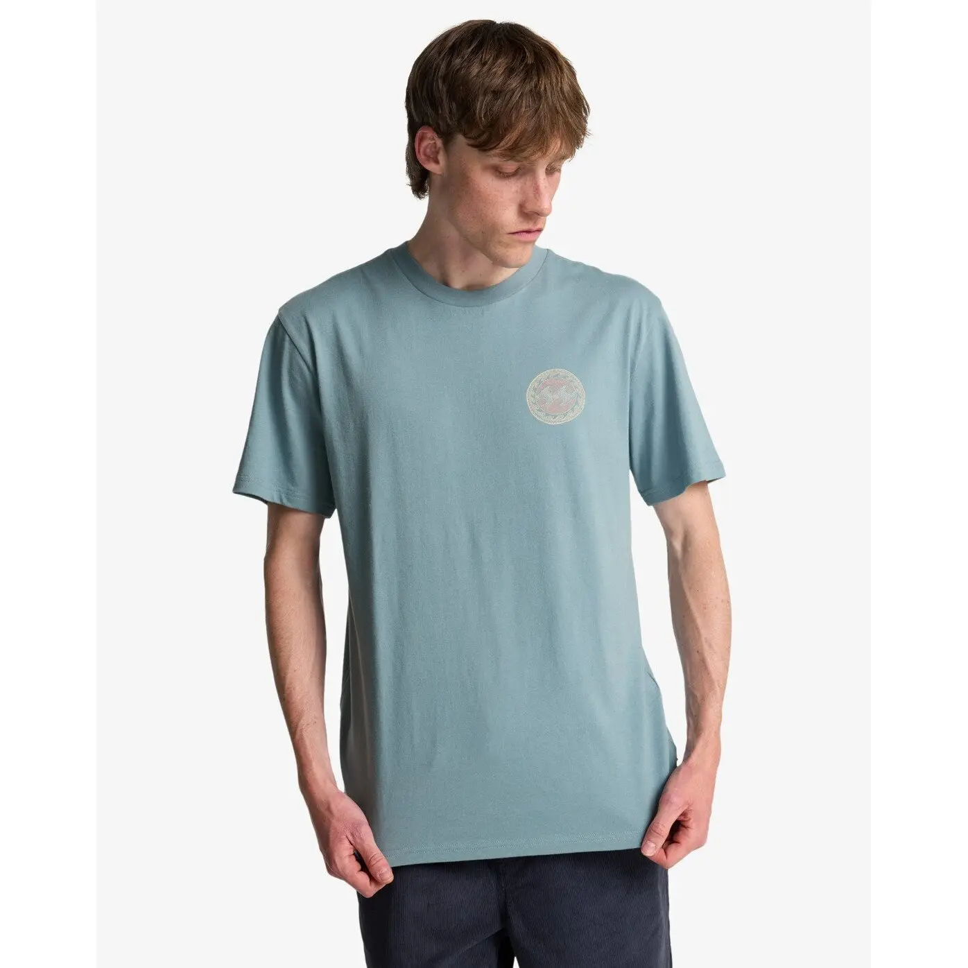 Billabong Men's Bleu Cotton T-Shirt Crayon Wave