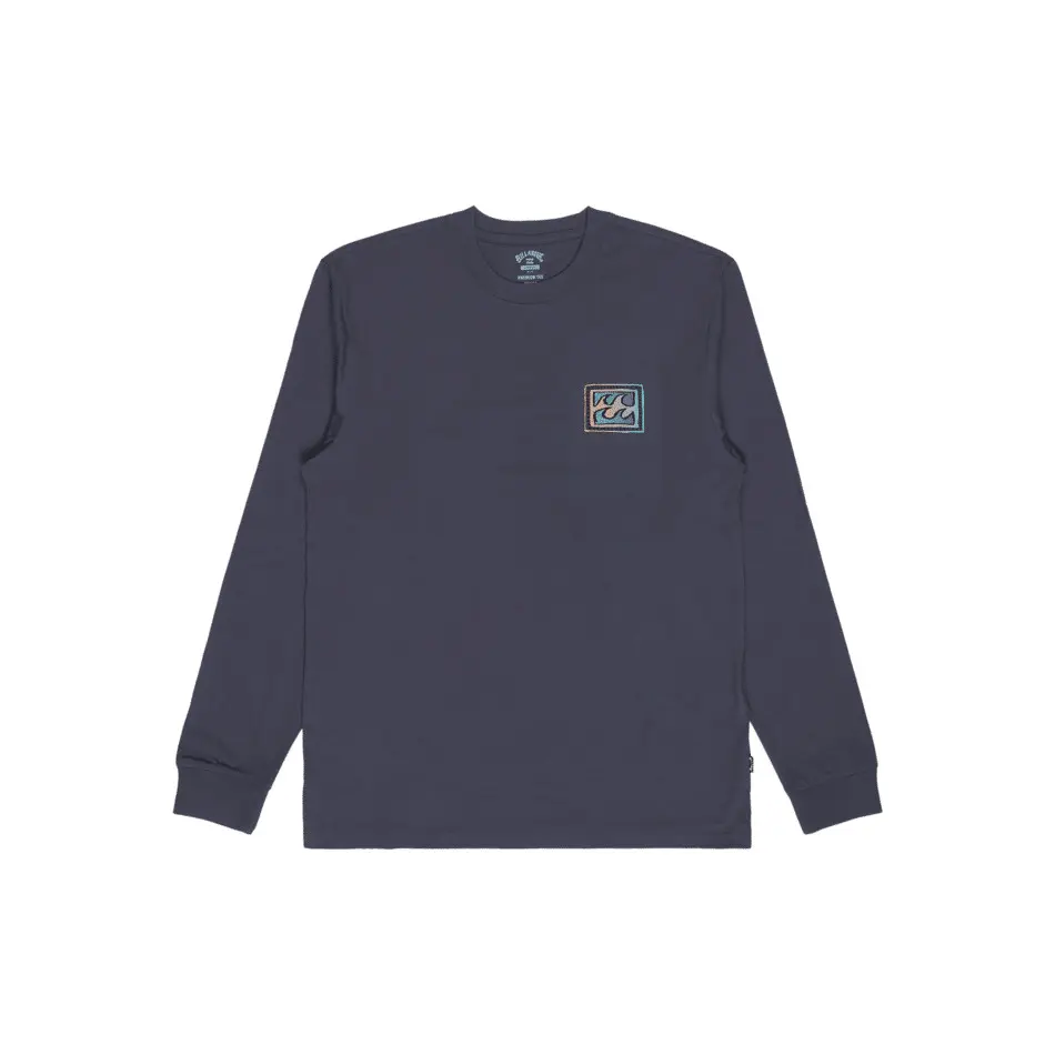 Billabong Men's Bleu Long Sleeve T-Shirt Crayon Wave