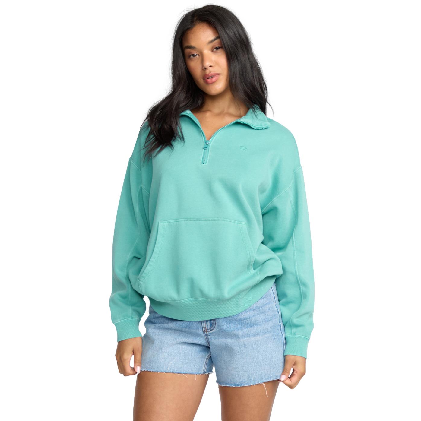 Felpa donna con mezza zip  Hula