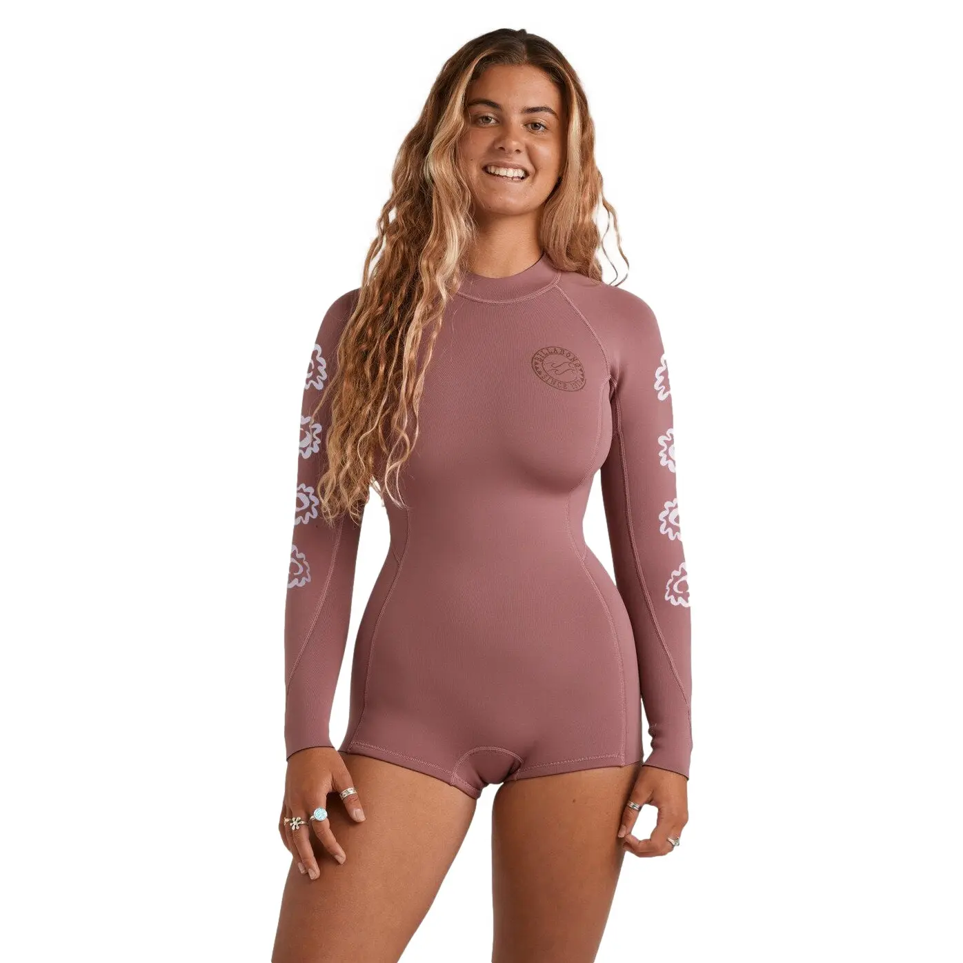 Surf-Shorty-Anzug Damen Billabong 2/2 mm Spring Fever Natural