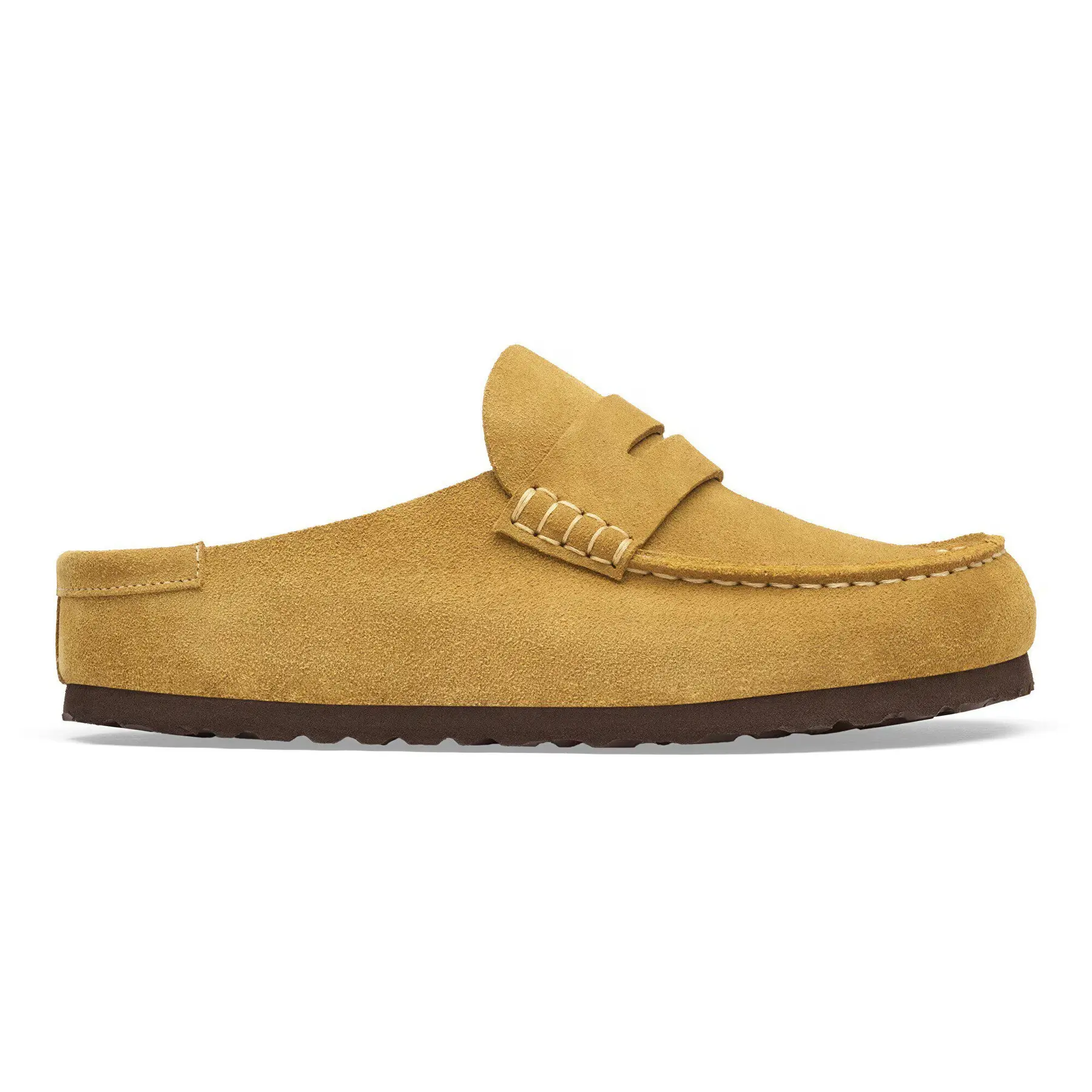 Birkenstock Marron Leather Clogs Naples Wrapped Suede