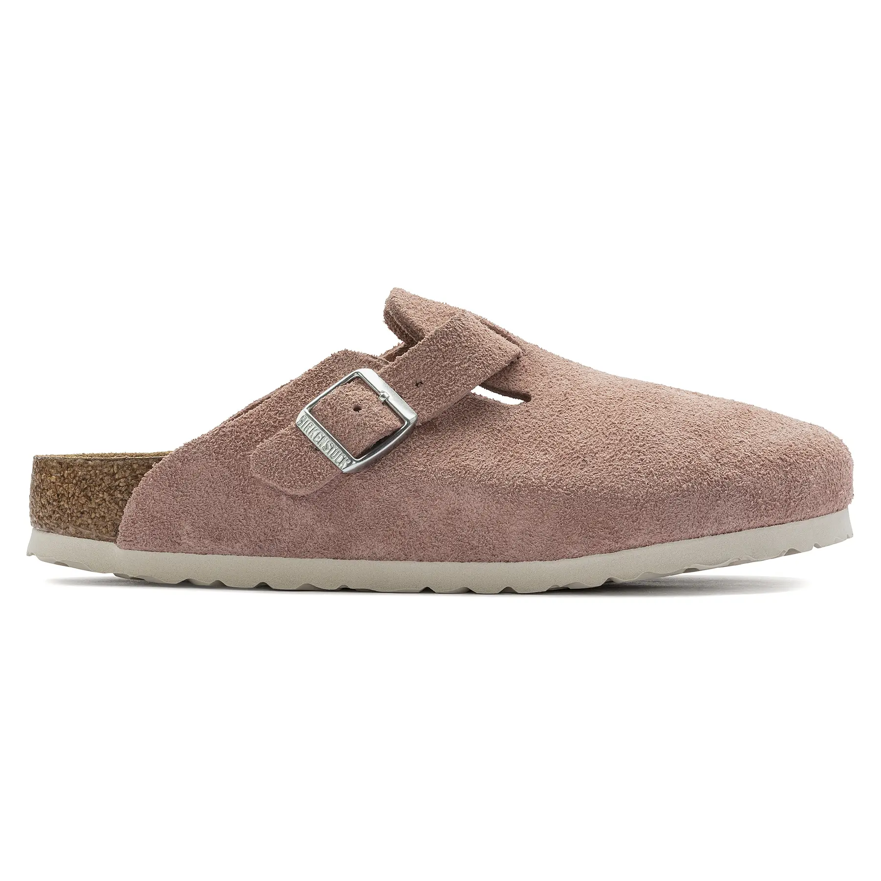 Sabot in pelle scamosciata con stampa  Boston