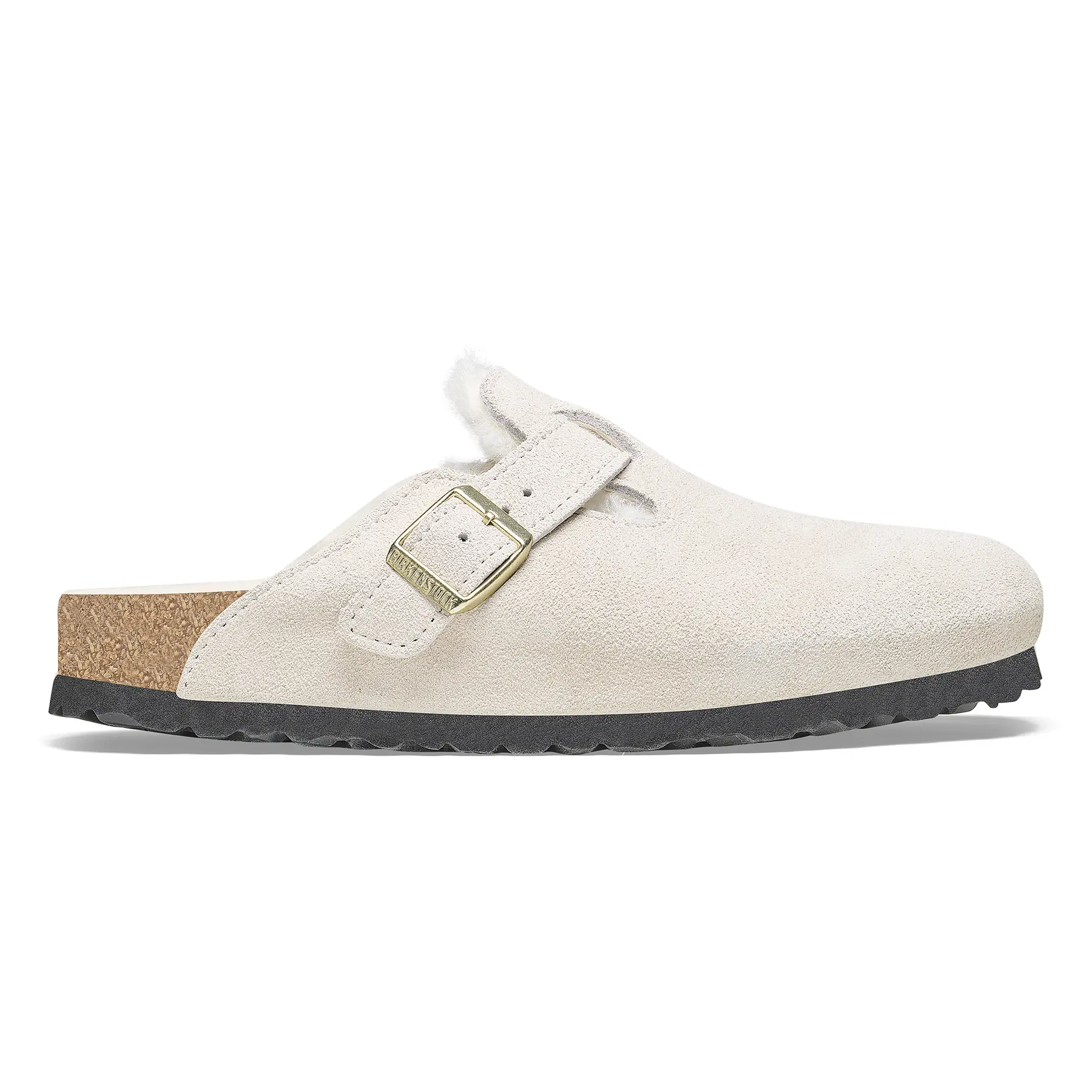 Leren damesklompen Birkenstock Boston Suede/ Shearling