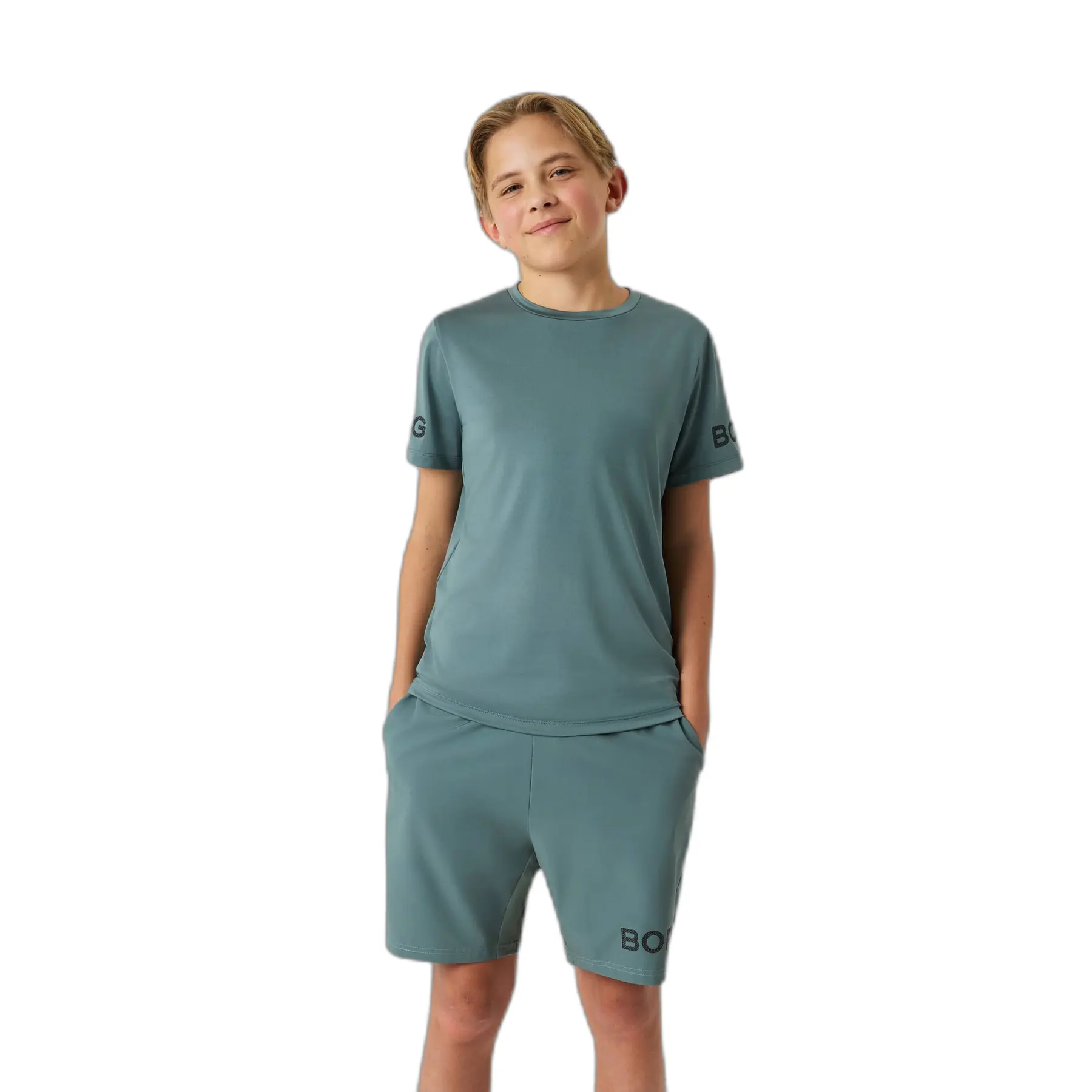 Björn Borg Sportshirt Kinderen Korte Mouw Jongens - Groen - Maat 158/164