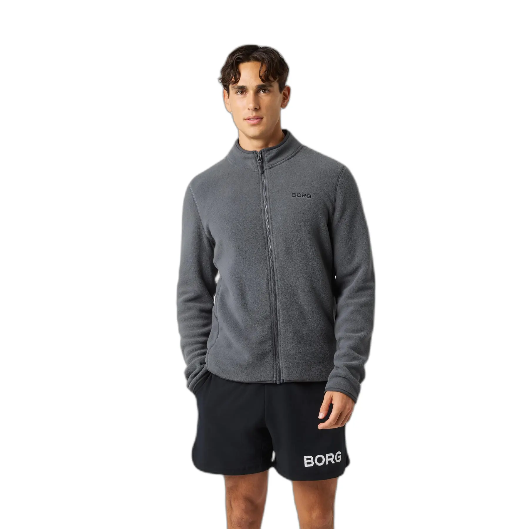 Björn Borg Fleecevest Met Rits Heren - Fleece Trui Mannen - Asphalt Grijs - Maat XXL