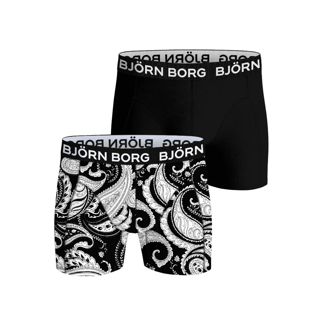 Björn Borg Men's Noir Bamboo And Cotton Mix Boxer (X2)