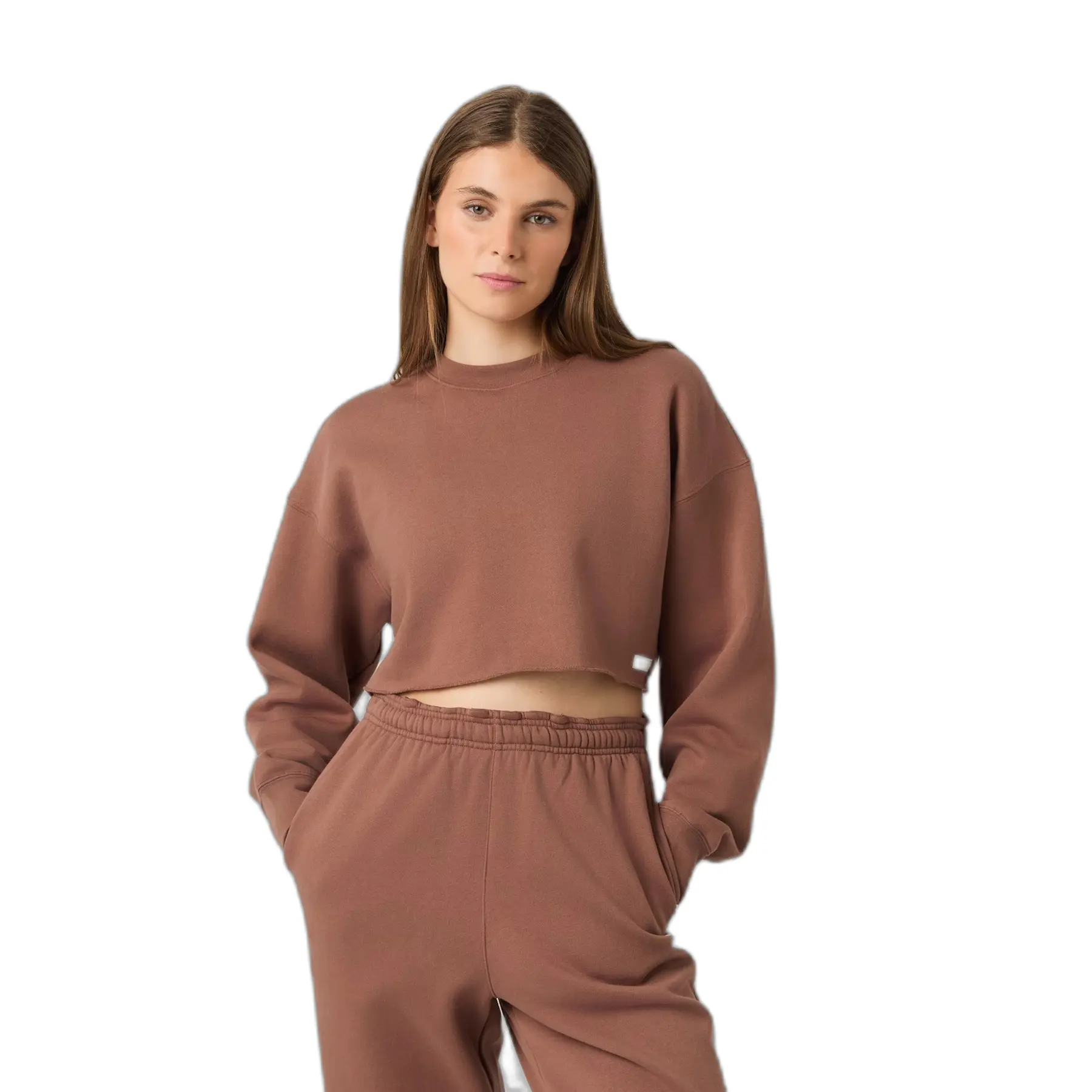 Björn Borg Women's Marron Oversized Cropped Sweatshirt For Studio