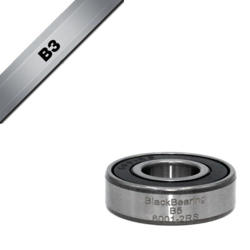 Velo Store - UK Bearing Black Bearing B3 - 6001-2RS - 12 x 28 x 8 mm | Extra 10% off with Subscription, Postage £16.79 to UK Fedex.