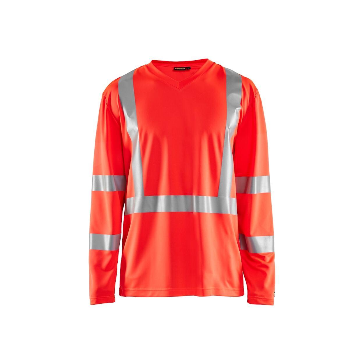 7330509470138 - Langarmshirt mit hoher Sichtbarkeit V-Ausschnitt UV-Schutz Geruchshemmend Blaklader