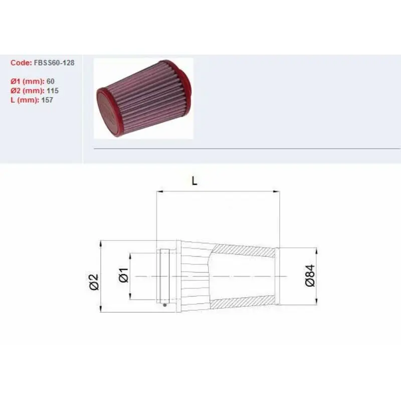 Luftfilter Motorrad BMC FBSS60 128
