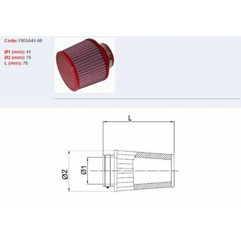 Luftfilter Motorrad BMC FMSA41 60
