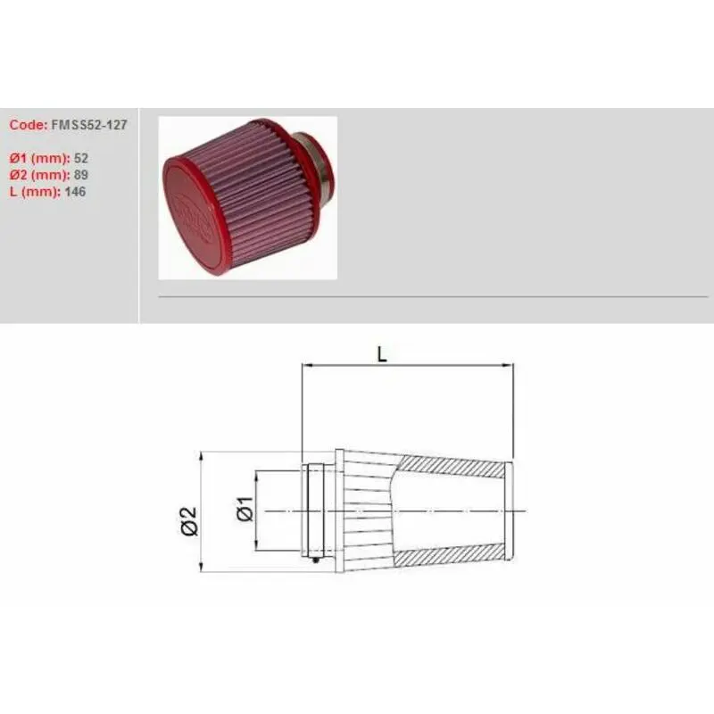 Luftfilter Motorrad BMC FMSS52 127