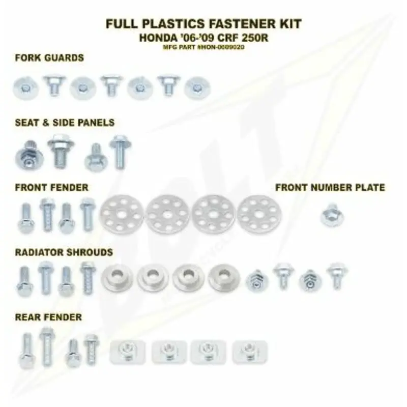 Komplettes Kunststoff-Motorrad-Schraubenset Bolt Honda CR125/250