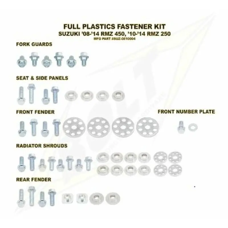 Komplettes Kunststoff-Motorrad-Schraubenset Bolt Suzuki RM-Z450/250