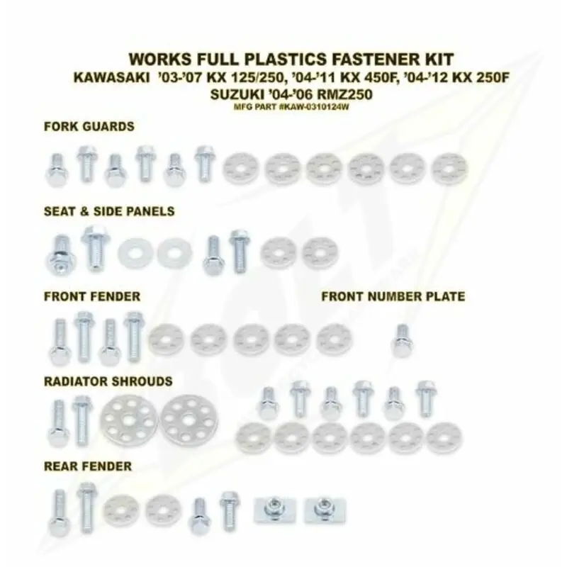 Komplettes Kunststoff-Motorrad-Schraubenset Bolt KTM
