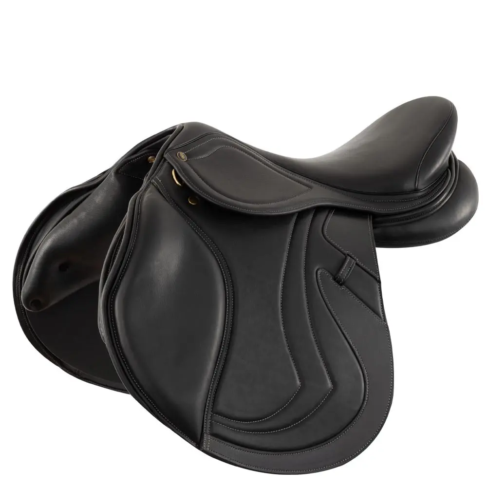 Br Equitation Noir Leather Jumping Saddle For Horses Viviani