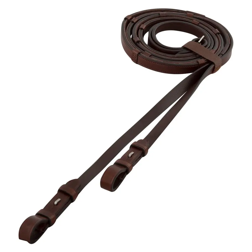 Rênes pour cheval en cuir antidérapant bouchons aveugle BR Equitation