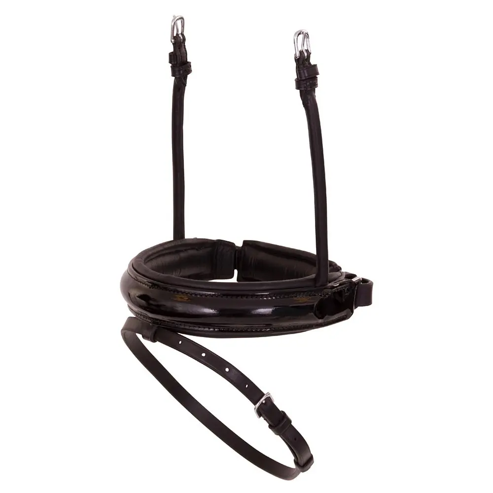 Meilleurs prix pour Muserolle combinée pour cheval en cuir verni large BR Equitation Pull-back Lacquer
