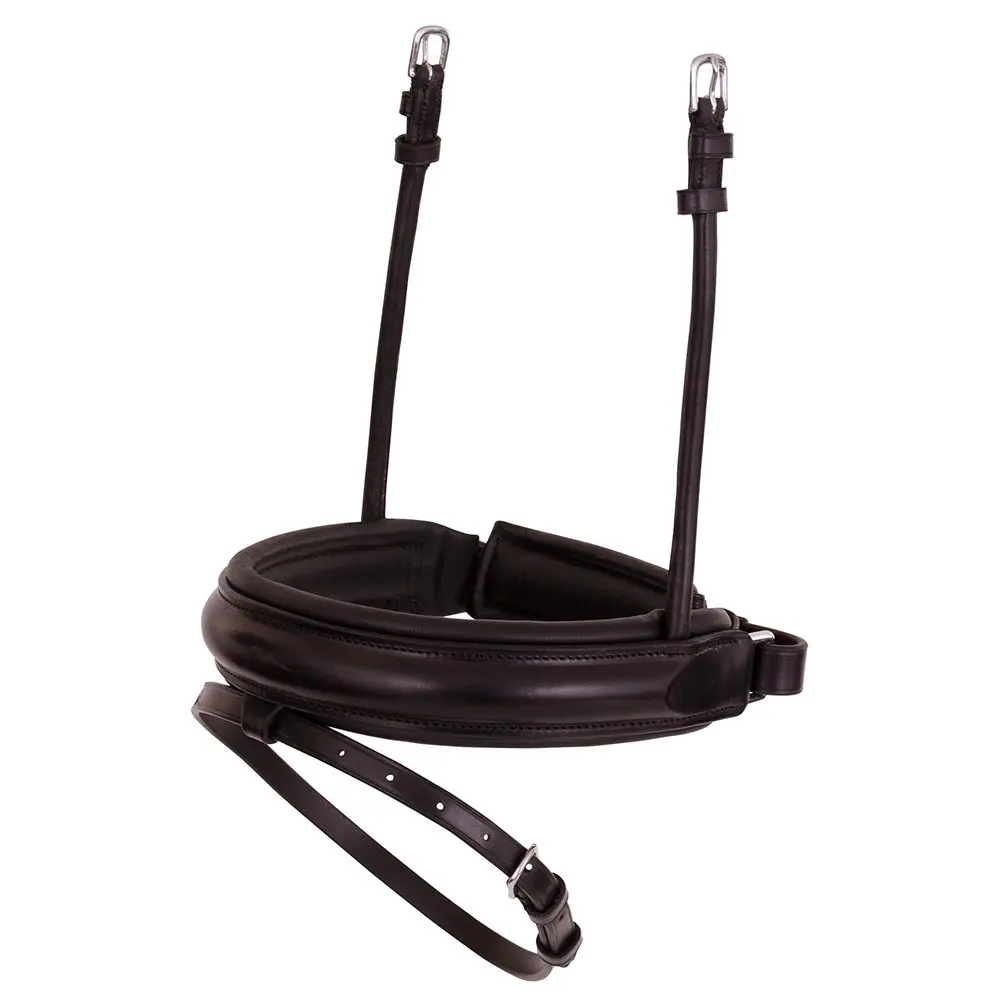 Muserolle combinée pour cheval en cuir bombée BR Equitation Pull-back
