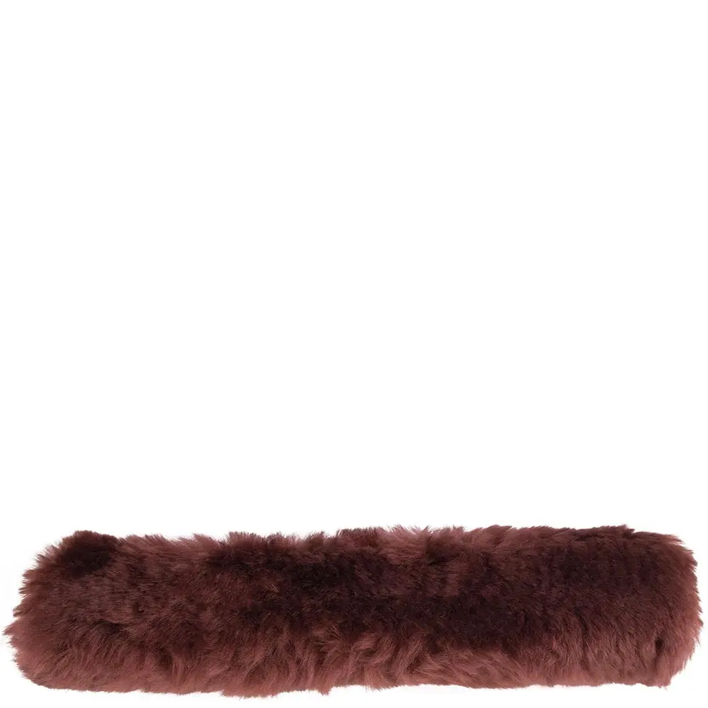 Br Equitation Marron Sheepskin Noseband Protector Velcro