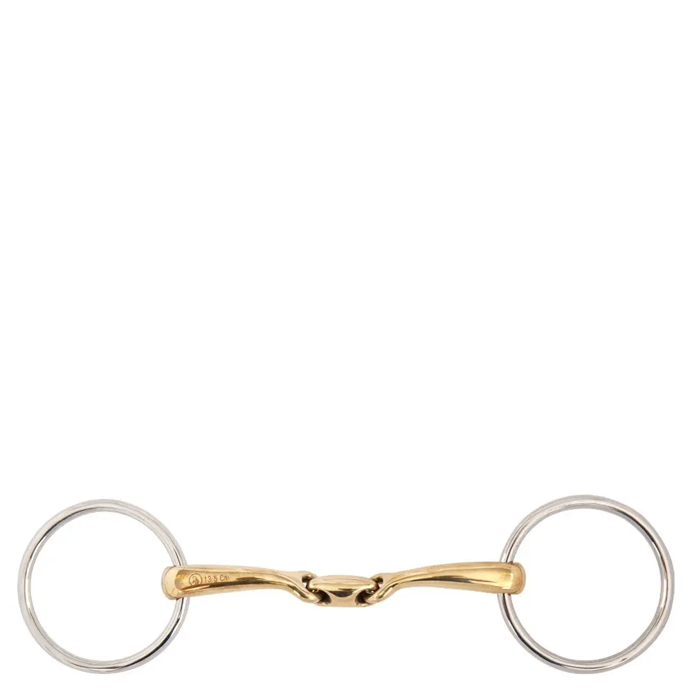 Br Equitation Bronze Double Bit For Rounded Horse Soft Contact