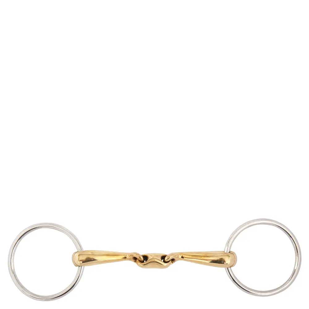 Br Equitation Bronze Double Bit For Rounded Horse Soft Contact