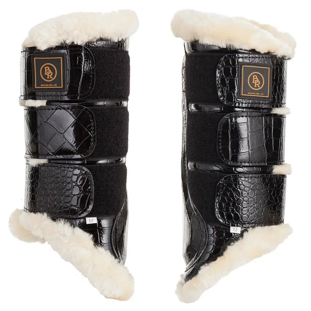 Guêtres fermées pour cheval en cuir verni BR Equitation Majestic