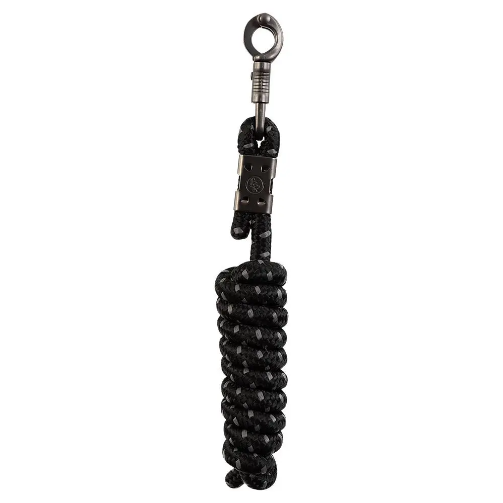 Br Equitation Noir Horse Training Long Line With Panic Snap Clx