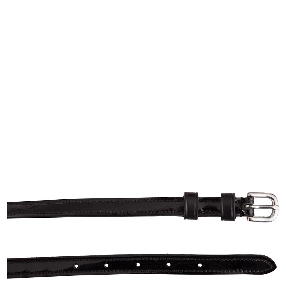 Br Equitation Noir Patent Leather Spur Straps For Horses