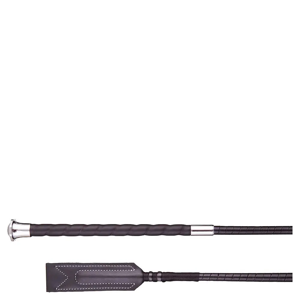 Br Equitation Noir Leather Jumping Whip Kolga