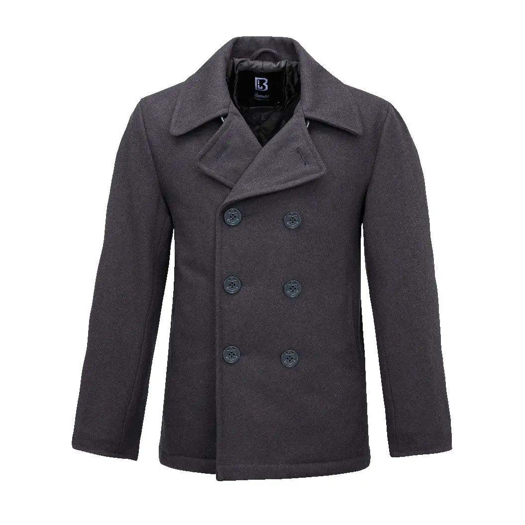 4051773020616 - Pea Coat Jacke - Schwarz Grau - 2XL - unisex