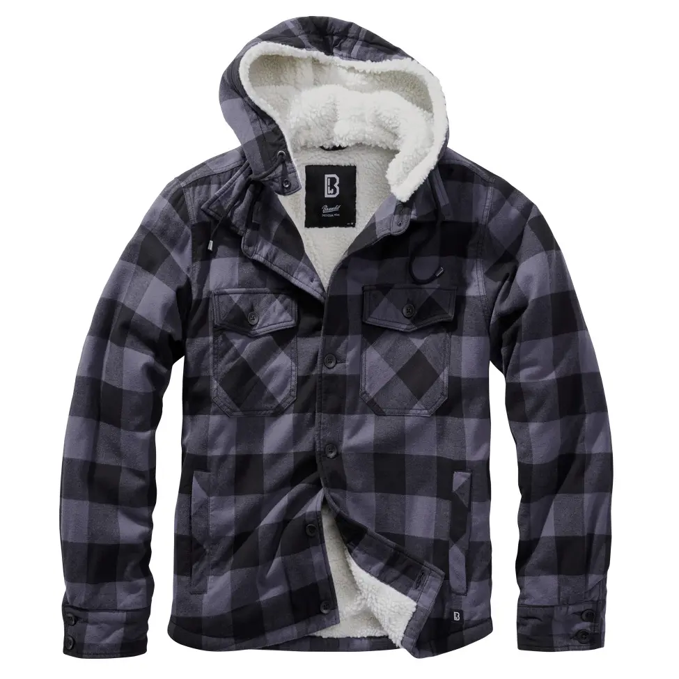 4051773129470 - Lumberjacket Hooded Übergangsjacke schwarz grau in M