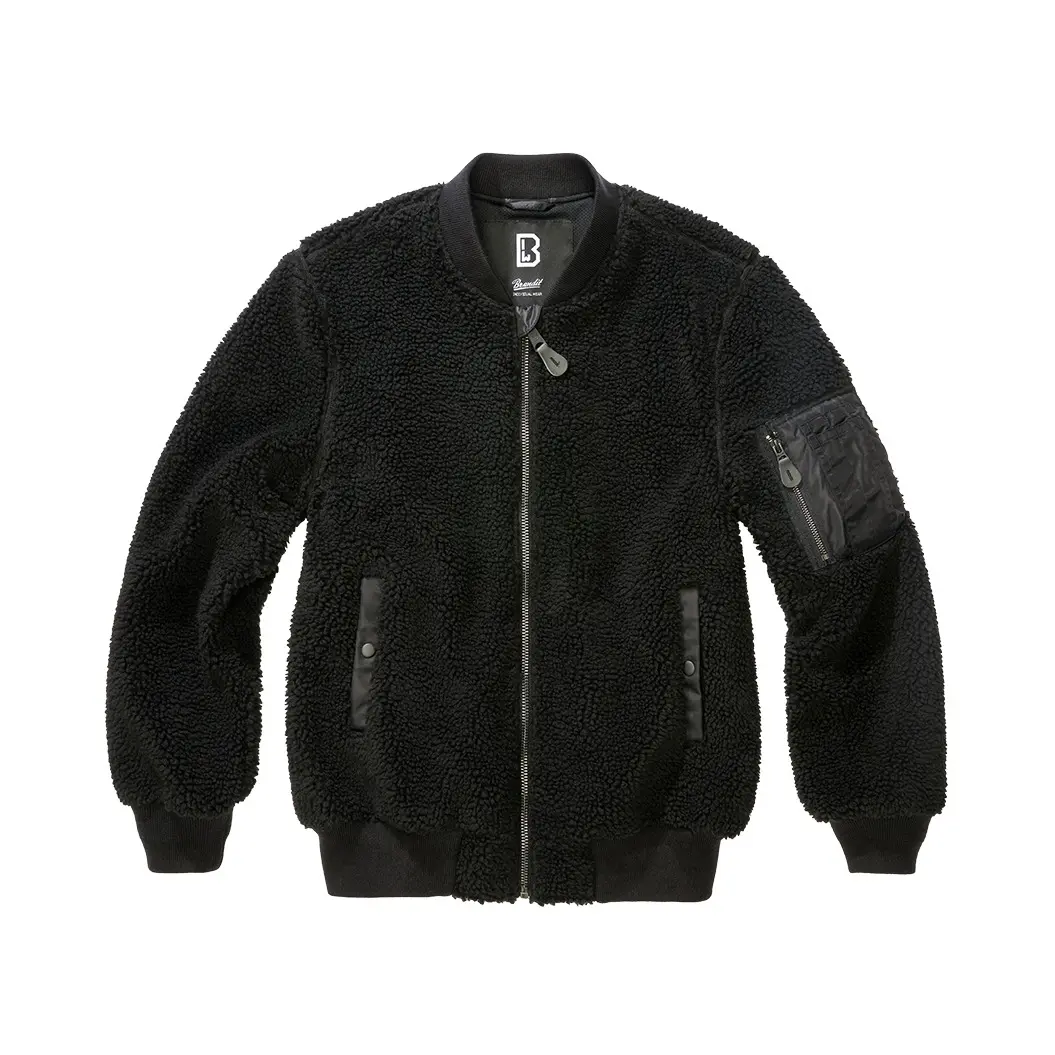 4051773226285 - MA1 Teddy Fleece Fleecejacke schwarz in XL